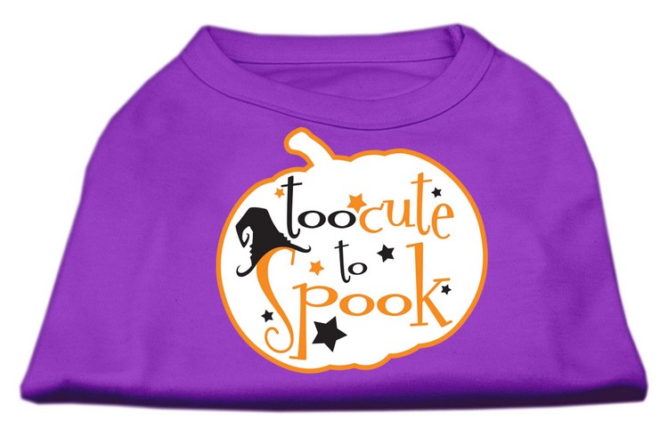 Too Cute to Spook Screen Print Dog Shirt Purple XS